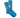 A pair of crew socks with a vibrant blue background featuring a colorful collage of birds, trees, and a crescent moon. The birds are depicted in Charley Harper's iconic mid-century modern style.